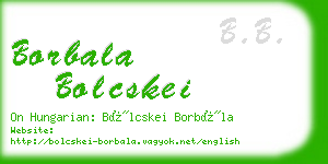 borbala bolcskei business card